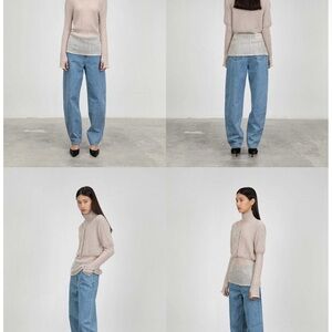 Amomento Women's Recycled Cotton Blue Jeans Denim Size L/XL